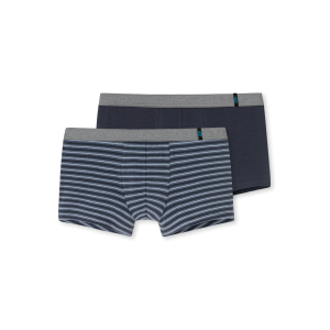 Schiesser boxershort 2-pack grijs blauw