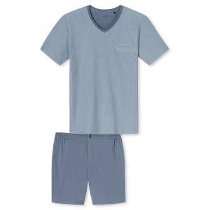 Schiesser herenpyjama grijs blauw