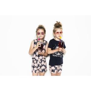 Charlie Choe Girls Short Set blue + aop blue