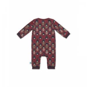 Baby jumpsuit long sleeve Faded red + aop