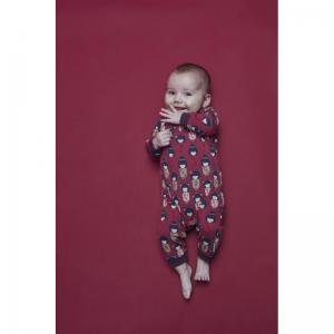 Baby jumpsuit long sleeve Faded red + aop