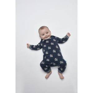 Baby jumpsuit long sleeve Navy + aop