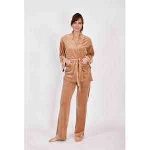 Homewear: jas topje en broek 231 camelbruin