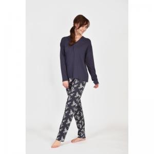 Dames pyjama met lange mouw 170 donkergrijs