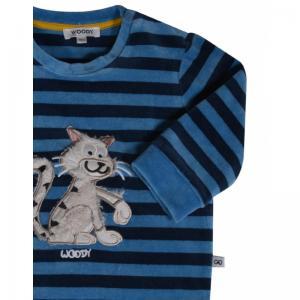 Babypyjama in velours 958 donkerblauw