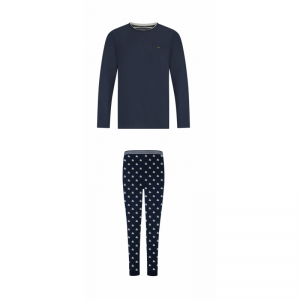 Heren Pyjama navy + aop