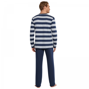 Herenpyjama met lange mouwen 803 donkerblauw