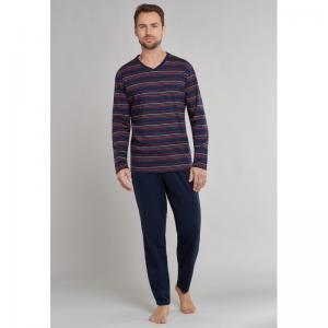 Herenpyjama Sportive Stripes 803 donkerblauw