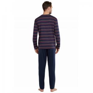 Herenpyjama Sportive Stripes 803 donkerblauw