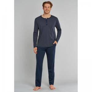 Herenpyjama Fine Interlock 803 donkerblauw