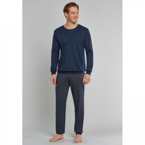 Herenpyjama Fine Interlock 803 donkerblauw