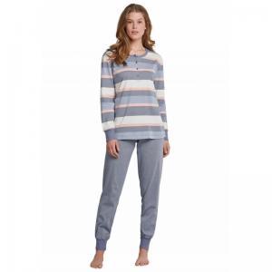 Damespyjama Sportive Stripes 800 blauw