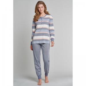 Damespyjama Sportive Stripes 800 blauw