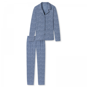 Pyjama met knopen 816 jeansblauw