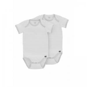 Baby body korte mouw, duopack 905 grijs/wit g