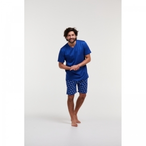 Herenpyjama, korte mouwen 954 blauw octop