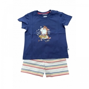 Unisex pyjama, korte mouw 896 donkerblauw