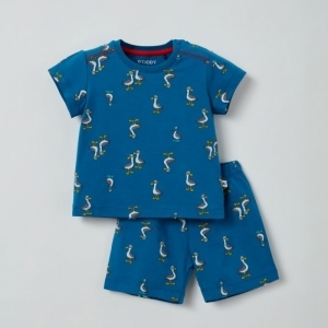 Unisex pyjama 980 blauw meeuw