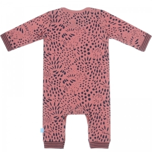 Girls Baby jumpsuit ls AOP dusty rose 