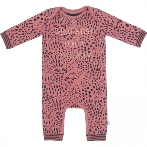 Girls Baby jumpsuit ls AOP dusty rose 