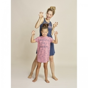 Girls big shirt aop dusty rose+