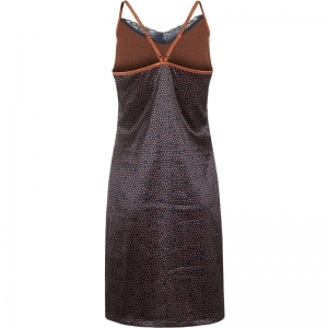 Women Slipdress navy+cognac aop