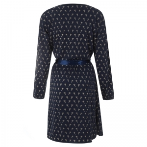 Women Bathrobe navy+light sand