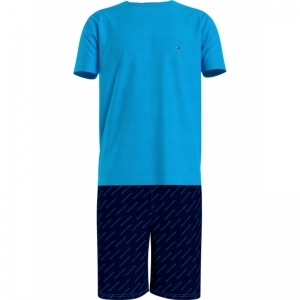 Pyjama, woven short 0U4 Azure/Deser