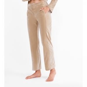 Dames homewear in ribvelours 229 taupe