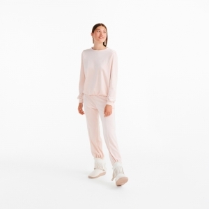 Dames homewear in velours 405 licht roze