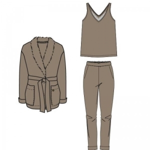 Dames homewear set 229 taupe