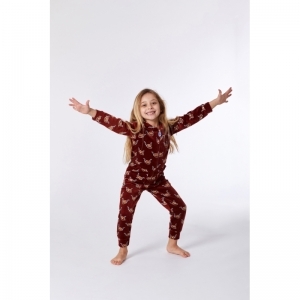 Unisex onesie in velours 921 rood hoogla