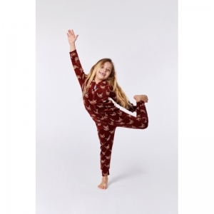 Unisex onesie in velours 921 rood hoogla