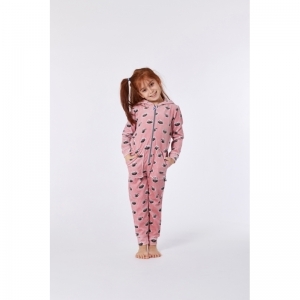 Unisex onesie in velours 929 roze wasbee