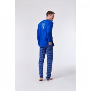 Herenpyjama, lange mouwen 852 blauw