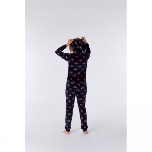 Meisjes onesie in velours 948 blauw camer