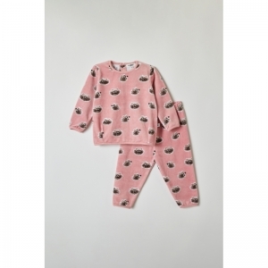 Baby meisjespyjama, velours 929 roze wasbee