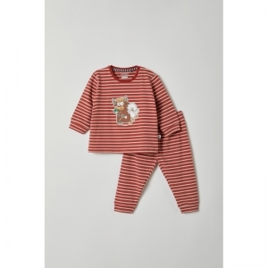 Baby jongenspyjama 915 rood-beige