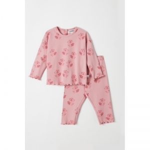 Baby meisjespyjama 956 roze wasbee