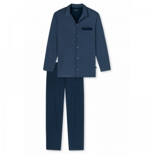 Herenpyjama, lange mouwen 816 jeansblau