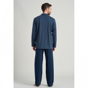 Herenpyjama, lange mouwen 816 jeansblau