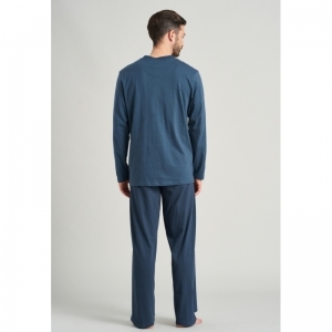 Herenpyjama, lange mouwen 816 jeansblau