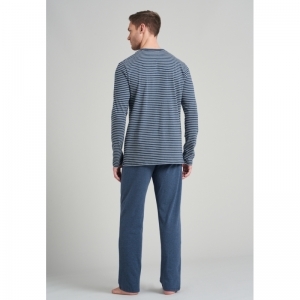 Herenpyjama, lange mouwen 816 jeansblau