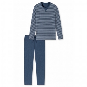 Herenpyjama, lange mouwen 816 jeansblau