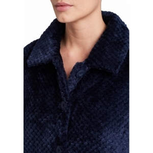 Dames kamerjas fleece 803 donkerblauw