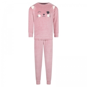 Girls velours lounge set ls Light mauve