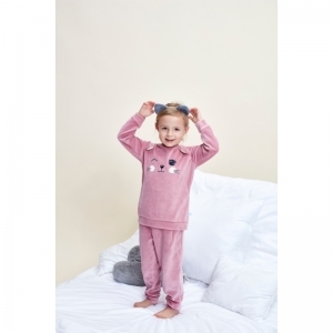 Girls velours lounge set ls Light mauve