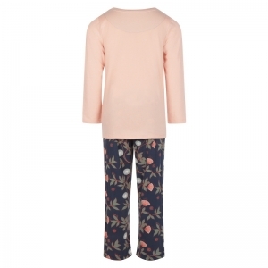 Girls home wear set ls pink + aop + in