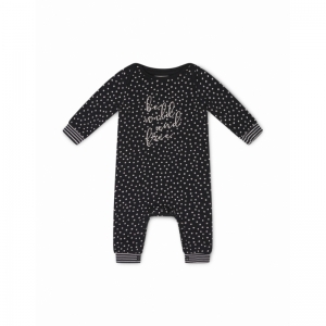 Girls Baby Jumpsuit ls Black + pink