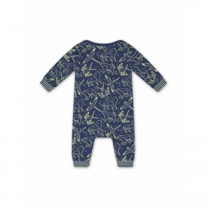 Baby Jumpsuit ls Indigo + aop